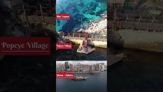 Malta Diaries - beautiful blue lagoon, followed by Popeye Village and at bottom Sliema n Valletta