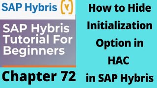 How to hide initialization option on production environment in hybris |hybris tutorial for beginners