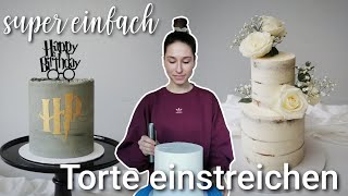 😊Torte einstreichen mit Buttercreme scharfe Kanten - für Anfänger