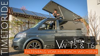 VW T5 | T6 Faltenbalg vom Hubdach selbst wechseln – Die große Frontöffnung für den California