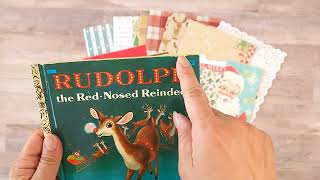 Little Golden Book Rudolph the Red Nosed Reinder Ephemera Kit for Creating Junk Journals