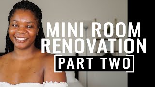 reorganizing my room | bedroom makeover part two! hanging rope shelf, painting my desk white