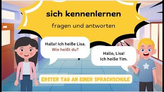 Sich kennenlernen, Deutsch A1, A2 lernen, W-fragen, Vorstellen, Conversation, Telc & Goethe Prüfung