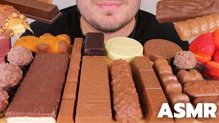 ASMR CHOCOLATE DESSERT PARTY MUKBANG *Chocolate Candy Bars - Milka, Lindt, KitKat, Lion, Kinder