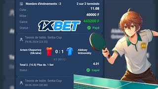 Nouvelle astuce 1xbet pour valider une côte de 11 chaque jour sur le tennis de table 🏓