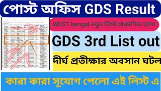 পোস্ট অফিস GDS 3RD MERIT LIST OUT। GDS 3rd marit list Published। GDS online result out 2024#gds