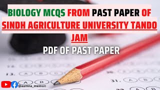 Biology MCQS | Entry Test Preparation | Sindh Agriculture University Tandojam