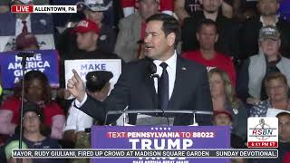 FULL SPEECH: Senator Marco Rubio Delivers Remarks in Allentown, PA - 10/29/24