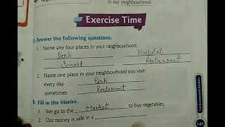 class 1 English /Our neighborhood/exercise/question answers/neighborhood @kids_study_corner