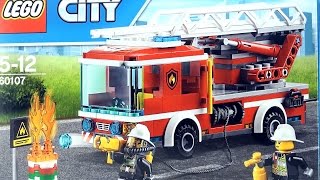 LEGO City Fire Ladder Truck 60107 - Lego Fire Engine Truck Burning Oil Barrel - Lego Speed Build