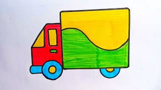 How To Draw A TRUCK 🚛 Easy Step By Step For Kids, Bigginers // Lorry Drawing