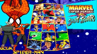 Marvel Super Heroes VS Street Fighter - Zerando com Akuma e Spider-Man