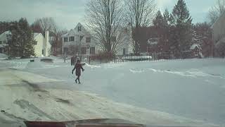 Neighborhood in Latham after Snowfall