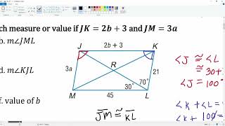 Finding Measurements for a Parallelogram. Question 2