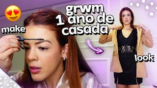 ARRUME-SE COMIGO para o DATE de 1 ano de casada | cabelo, make e look