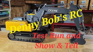 1/16 SCALE RC CONSTRUCTION EQUIPMENT Ertl Tomy Big Farm Deere Excavator Conversion Test Run Video #4