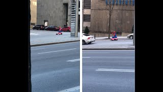 Man Dressed As Mario Karting Down The Streets Of Montreal