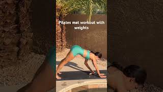 Pilates mat workout with weights #fitnessvideo #pilates #fitness #pilateshome #coreworkout #workout