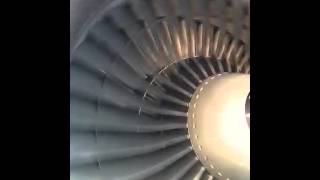 A340 engine blades spinning