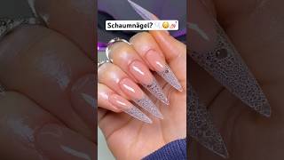 SCHAUMNÄGEL NACHMACHEN?! 🤔🫧💅🏻 Wie findet ihr das Ergebnis? 😍💞 #nails #nägel #nailart