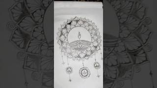 Diwali Diya 🪔 drawing ||Diwali Diya Mandala art work #shortvideo #artwork