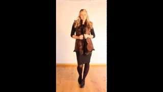 Long Toscana Sheepskin Gilet - Brown Honey Tipped