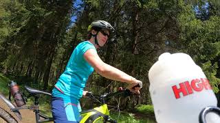 Trails mit dem EMTB rund um den Hahnebalzer Teich im Harz,  Fliegen Invasion