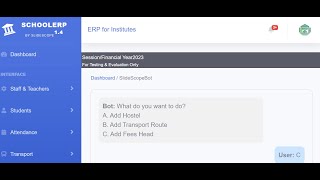 AI Powered Chat Bot for School Management ERP Application By Slidescope