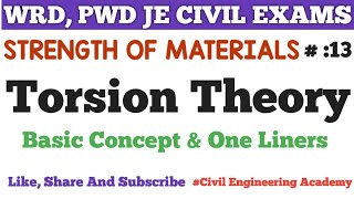 Strength Of Materials || Lecture: 13 || Torsion Part -1 || Most Important Concepts In Hindi ||