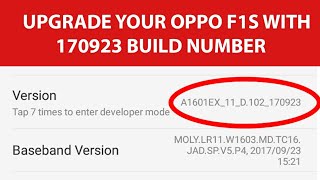 OPPO f1s Latest Build Number 170923 Upgrade it Today