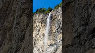 Closer look to the highest free-falling waterfall in Swiss 🔥. #waterfall #mountains #swiss #travel