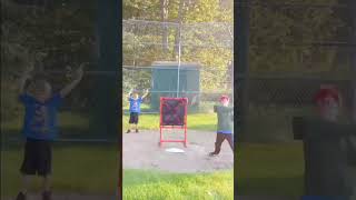 🥎😃 Ethan with a blitzball hit at Marmont field #blitzball #littleleague