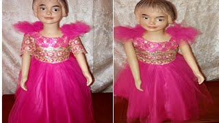 How to make a ball dress with sleeves.  How to make kids ball gown.  kids ball gown with sleeves.