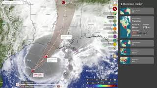 Live, Observation By "Windy Weather" Of Hurricane "Francine" Heading Towards Louisiana/New Orleans.