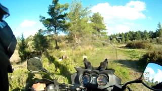 Offroad DL650 cross a river and hard dirt road!!Rodos-Greece!!