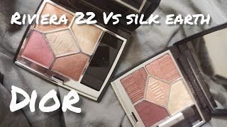 DIOR Summer 22 SILK EARTH VS RIVIERA Eyeshadow Palette | Makeup Swatches & Comparison| #diormakeup