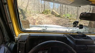 POV - Driving an old Wrangler TJ up a forgotten trail in WV