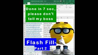 Extract Name from Email using Flash Fill! Crazy Time Saving Hack!