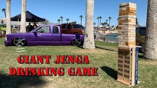 DIY Giant Jenga Drinking Game with free plans & rule sheet