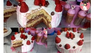 كيكة الموز الباردة🍌🍰ب 3طبقات بأبسط المكونات بدون بيض ولا فرن شكلها راقي وطعمها لذيذ😋مع &Arap mutfağı