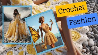 Crochet dress model in yellow tones. (share ideas) #croche#dress#knit#ideas