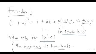 63. CALCULATING BINOMIAL EXPANSION OF (a+bx)^n FOR FRACTIONAL n (A-level Maths, Pure Maths Video 63)