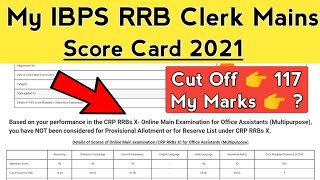 My IBPS RRB Clerk Mains Score Card 2021 || Again Failed Guys 😔