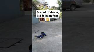 Kid fall on face running away from Drone #shortvideo #drones #incredibleindia #dji #kidsvideo #kids