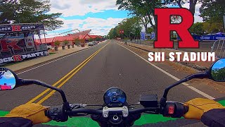 Rutgers Busch Campus and SHI Stadium (Riding On Triumph Trident 660)