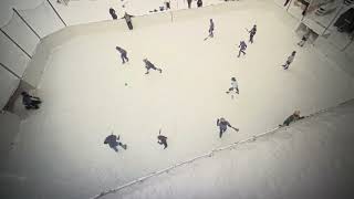 Michigan Tech Broomball League Game. Upper Peninsula Michigan Winters.