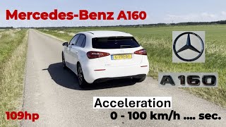 Mercedes A160 acceleration 0-100km/h