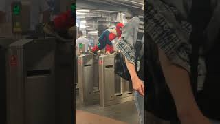 Spider Man Sneaks Onto Toronto Subway! #superhero