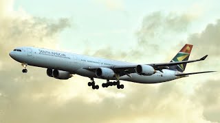 BEAUTIFUL Sunrise! South African Airways A340-600 Landing in Frankfurt am Main Airport