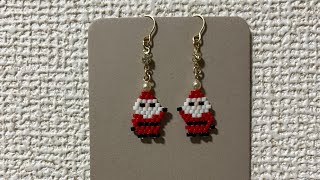 Handcrafted Beaded Santa Earrings - Festive Holiday Jewelry